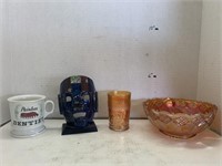 Bowl, 2 Cups, Mask Decor