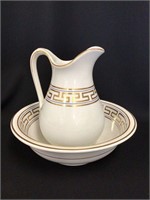 Bowl and Pitcher Gold Trim
