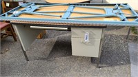 Metal desk w/ wood grain top