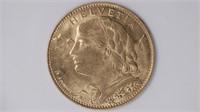 1922 Swiss Gold 10 Francs