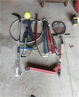 Sports equipment/alum bats/racket/pogo/hockey