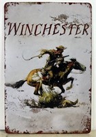 Reproduction Metal Winchester Sign About 8" x 12"