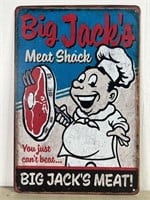 Big Jack's Meat Shack, Metal Sign About 8" x 12"