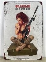 Russian Woman with Assault Rifle on Ammo Crate!