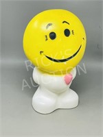 Smiley Face plastic coin bank Reliable 1971 - 11"