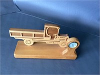 Wooden clock with truck