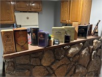 Whiskey Tins, Wood Crates, Flask & More