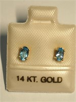 $200 14K Blue Topaz Earrings