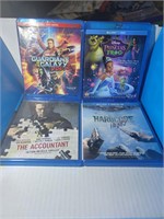 4 BLUE RAY DVDS ACOUNTANT, HARDCORE, ETC.