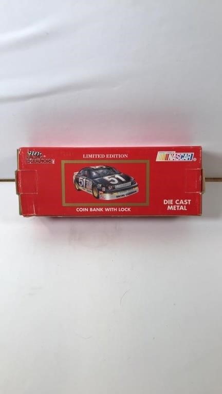 New Open Box NASCAR Coin Bank with Lock