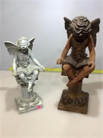 Pair of reading fairies statuary. 20x7 and 16x5.