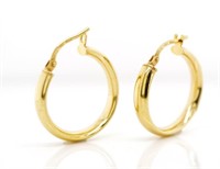 9ct Yellow gold hoop earrings