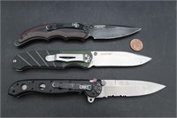 3 CRKT Folding Pocket Knives, Endorser, Ignitor+