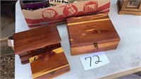 5 jewelry boxes, and five pictures, plaques
