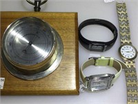 Assorted watches and vintage thermometer