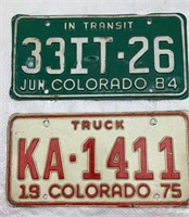 1975 and 1984 Colorado plates