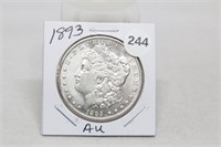 1893 AU Morgan Silver Dollar