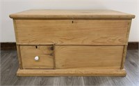 Primitive Pine Storage Box with Small Drawer