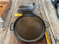 Cast iron griddle aluminum scoop lot
