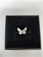 GORGEOUS BUTTERFLY 0.925 WHITE SAPPHIRE  SIZE 8