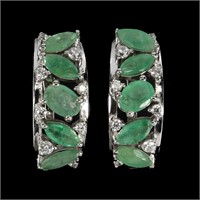 Unheated Oval Green Emerald 6x4mm Cz 925 Sterling