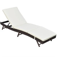 $166  Outsunny White Wicker Adjustable Chaise