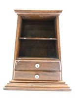 Contemporary two drawer fruitwood storage/stand