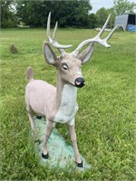 Large Solid  Concrete Deer w/ Antlers Yard Art