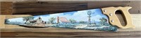 29in Hand Painted Texas Farmhouse Hand Saw Wall