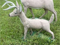 Small Solid Concrete Deer w/ Antlers Yard Art