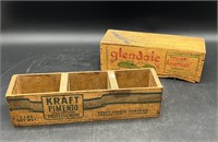 2 VTG WOODEN ADVERTISING CHEESE BOXES