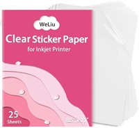 Premium Clear Sticker Paper 8.5 x 11 (25 Sheets)