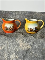 Two Vintage Pitchers Made In Czecho-Slovakia