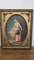 1971 Schlitz Beer Fairy Girl Litho In Frame