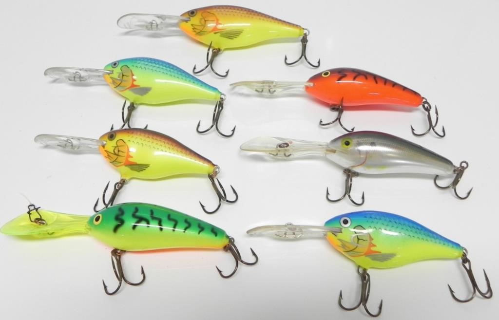 7 DEEP DIVING RAPALA TREBLE HOOK 5" LURES