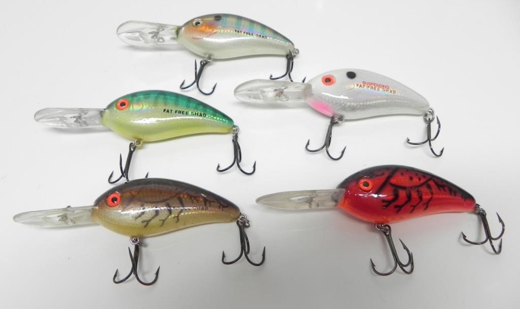 5 SUSPENDING FAT FREE SHAD TREBLE HOOK 4" LURES