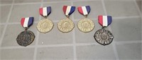 Five 1975 Provincial Track and Field Metals