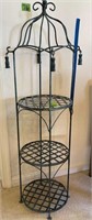 44" Green Metal 3 Tier Plant Stand