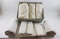 Cloth Large Linen Box w Cotton Queen Sheets