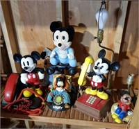 Mickey Mouse Lot - Phones, Lamps