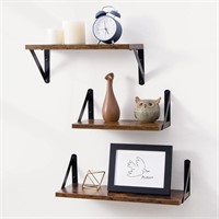 Floating Shelves  Set of 3  Rustic Brown