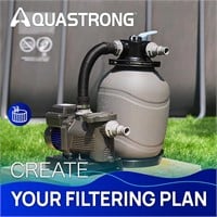 AQUASTRONG 12in Sand Filter Pump  Timer  2500GPH