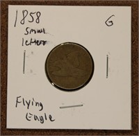 1858 Small Letters Flying Eagle Cent