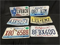 6 Collectible License Plates