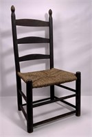 Ladderback chair, real rush seat, brown wash,