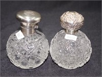 Two Edward VII silver lidded scent bottles
