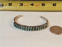 vtg sterling & turquoise petit point bracelet