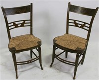 PAIR OF PAINTED HITCHCOCK SIDE CHAIRS