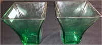 MIXED LOT OF 13 GREEN GLASS PIECES