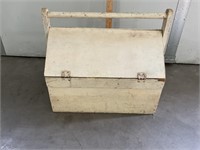 Wooden tool box- with tooling for leather and